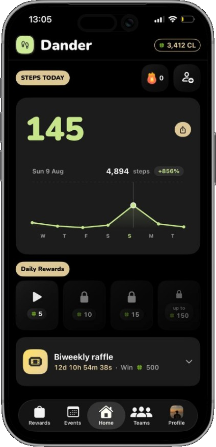 Dander Home screen